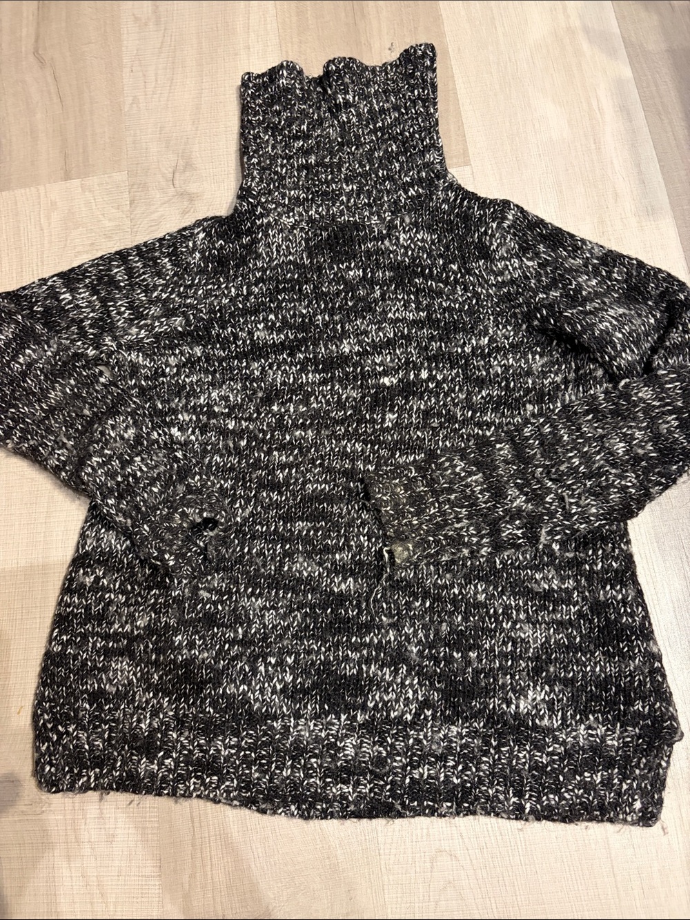 twik Black & White Marled Turtleneck Sweater